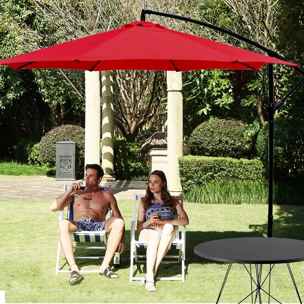 Large Patio Umbrella 3m – Waterproof Outdoor Garden & Restaurant Parasol with Iron Frame