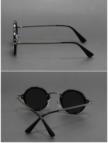 Retro Handmade Small Round Sunglasses Sun Protection Eye Protection UV Protection Men and Women Sunglasses