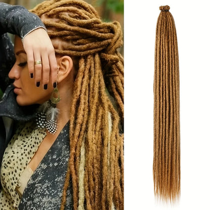 24" Straight Dreadlock Clip-In Extensions - 10 Strands Synthetic Hair - Shello's Creative Boutique