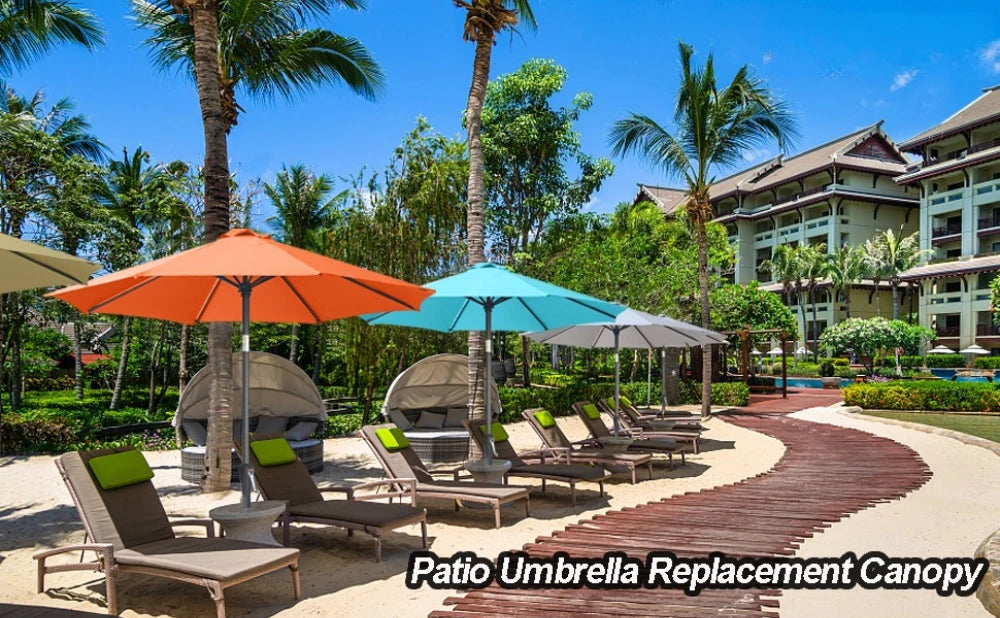 Parasol Replacement Cloth – Waterproof Sunshade Canopy for 6 & 8 Rib Parasols 2m to 3m