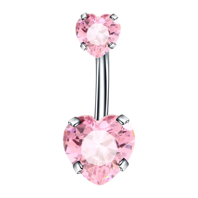 Pink Stainless Steel Belly Button Ring – Animal & Butterfly Styles