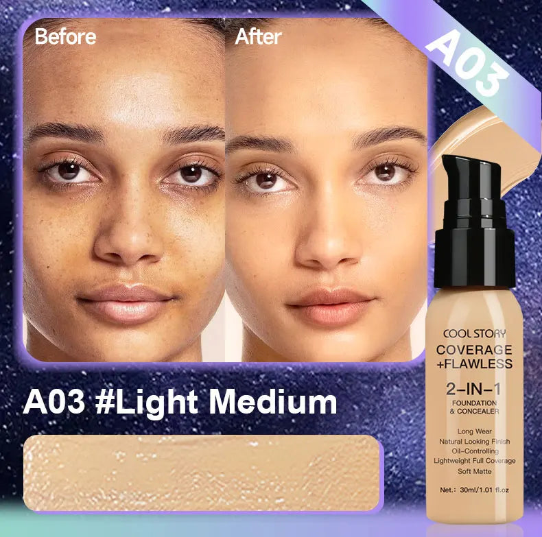 10 Color Lasting Face Foundation Cream Oil-Control Matte BB Cream Liquid Full Coverage Waterproof Hydrating Brighten Concealer - Shello's Creative Boutique