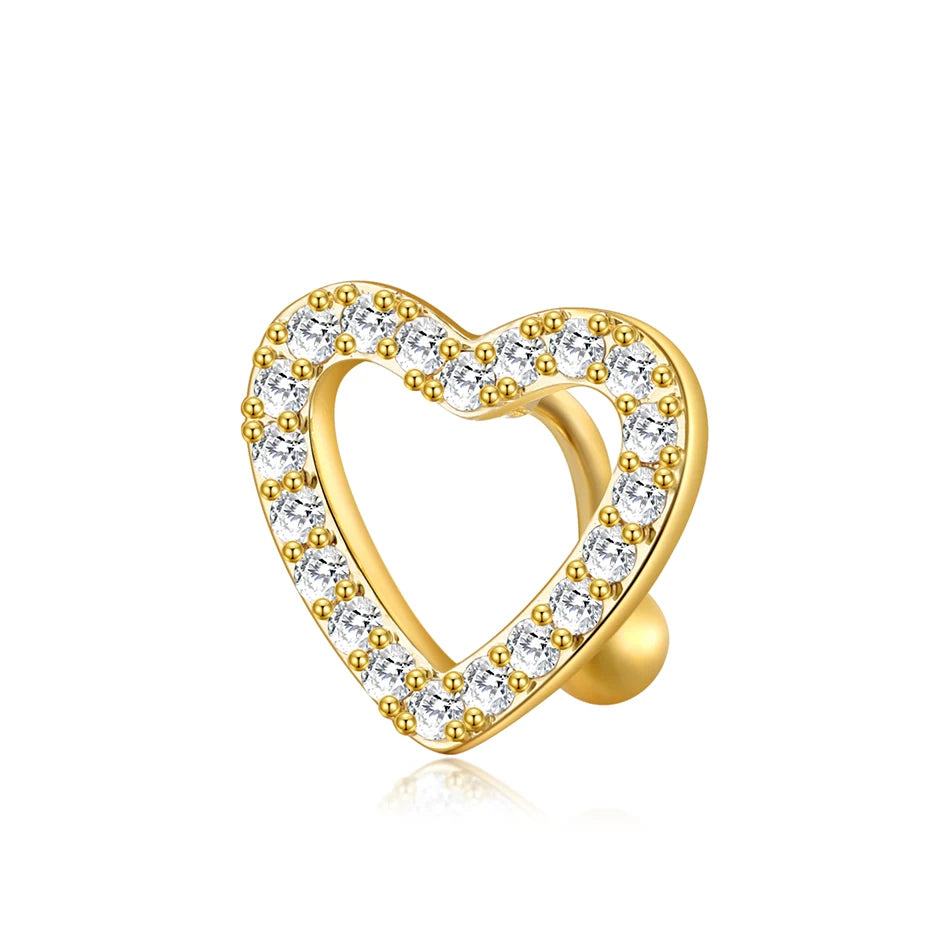 Stainless Steel Cubic Zirconia Drop Navel Ring