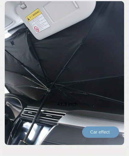 Foldable Car Windshield Sun Shade — Portable Sunscreen Parasol for Front Window