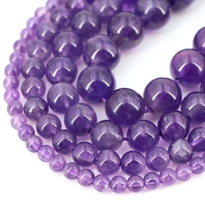 Natural Stone Beads for Jewellery Making – Blue Tiger Eye, Amethyst & Rose Quartz | 4/6/8/10mm