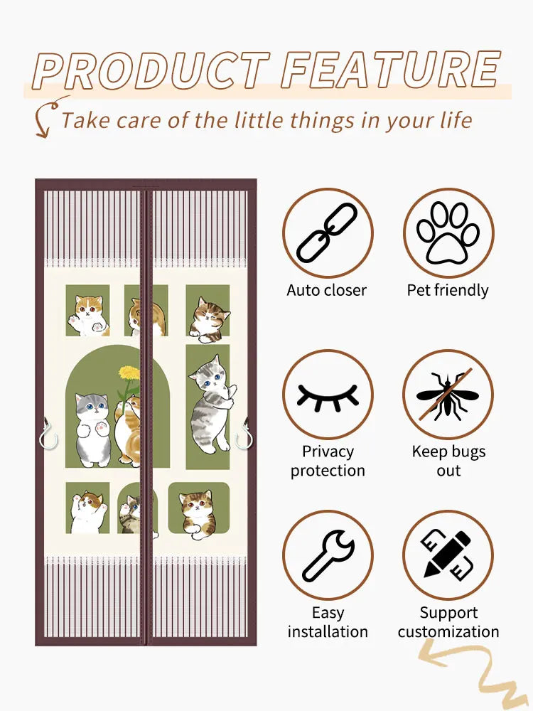 Magnetic Screen Door Curtain - Self-Adhesive Hands-Free Mesh with Fresh Air Ventilation - Shello's Creative Boutique