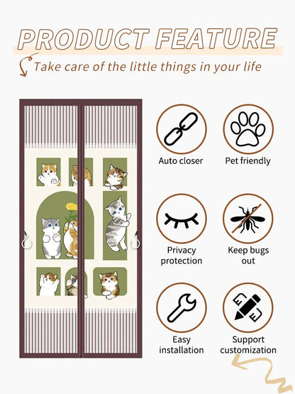 Magnetic Screen Door Curtain - Self-Adhesive Hands-Free Mesh with Fresh Air Ventilation - Shello's Creative Boutique