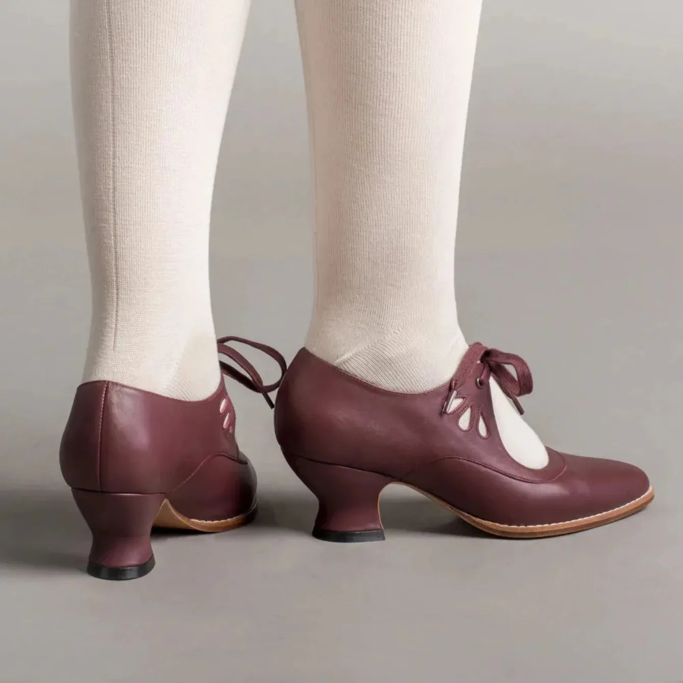 Retro Mary Jane Pumps - Vintage Lace-Up Low Heels - Shello's Creative Boutique
