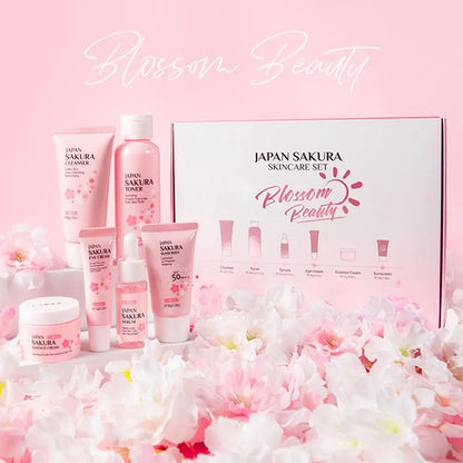 6pcs/Set Sakura Skin Care Sets Face Cream Serum Toner Facial Cleanser Sunscreen Eye Cream Face Skin Care Set Product Gift box Shello's Creative Boutique
