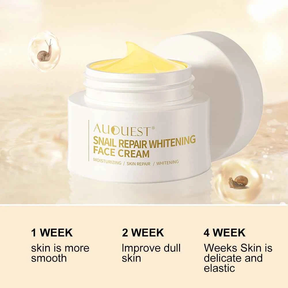 AUQUEST Snail Collagen Face Cream Whitening Moisturizing Anti Aging Facial Cream Skin Care Buy One Get One Free