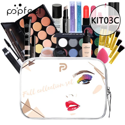 Christmas Makeup Gift Box Foundation Eyeshadow Powder Long Lasting Lip Ink 27 Pieces Birthday Gifts Makeup for Women Full Kit - Shello's Creative Boutique