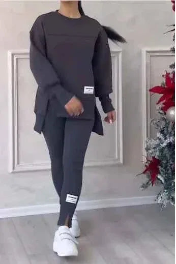 Women's Hooded Two Piece Activewear Set - Sweatshirt & Pencil Pants Outfit - Shello's Creative Boutique