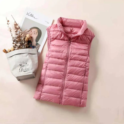 Women's Ultra Light Down Vest – Slim Sleeveless Windproof Gilet Jacket