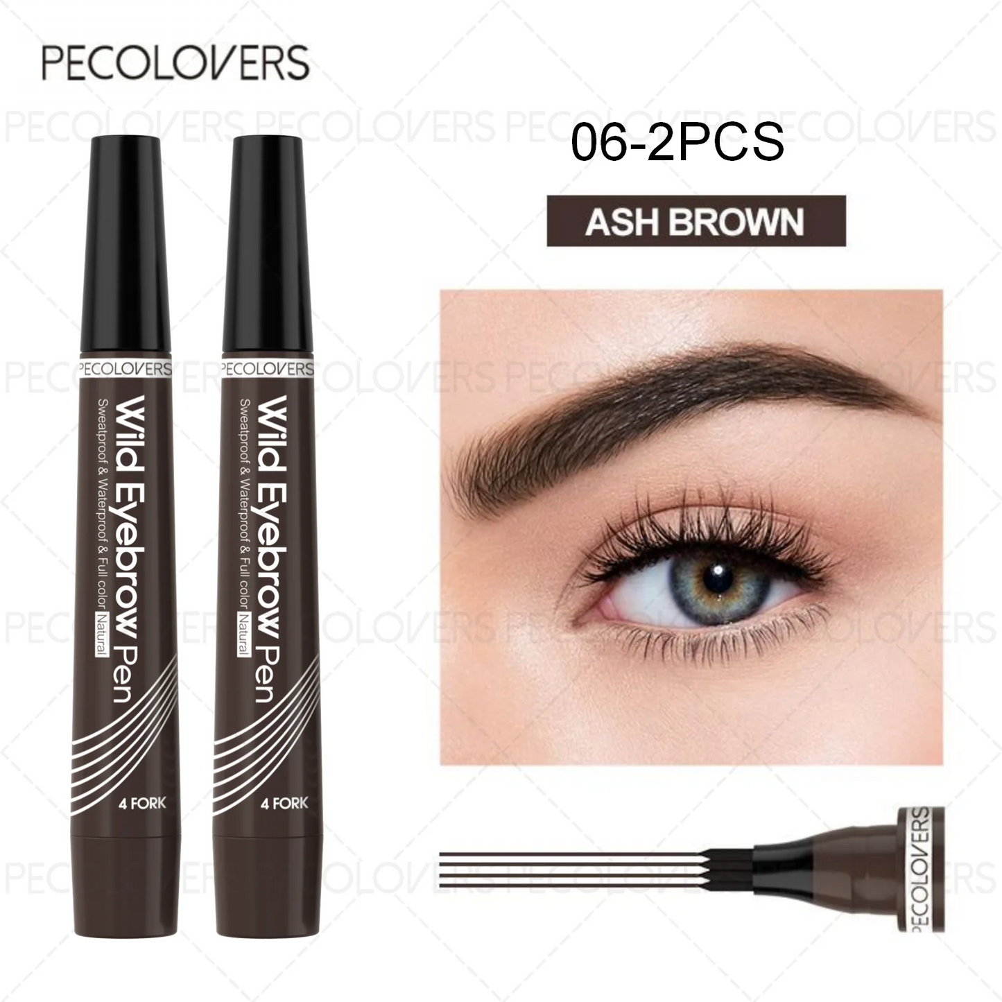 6 Colors 1pc Eyebrow Pen Waterproof 4 Split Tip Eyebrows Pen Eyebrow Tattoo Pen Waterproof Liquid Black Eyebrow Makeup Pencil - Shello's Creative Boutique