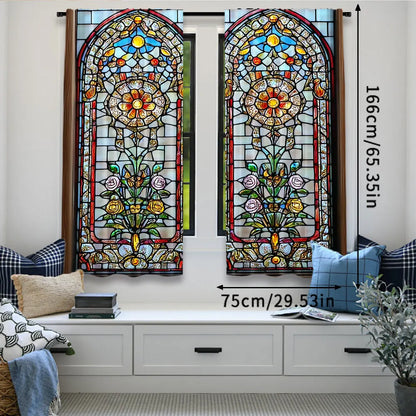 European Gothic Floral Curtains - 2 Panel Set for Bedroom & Living Room