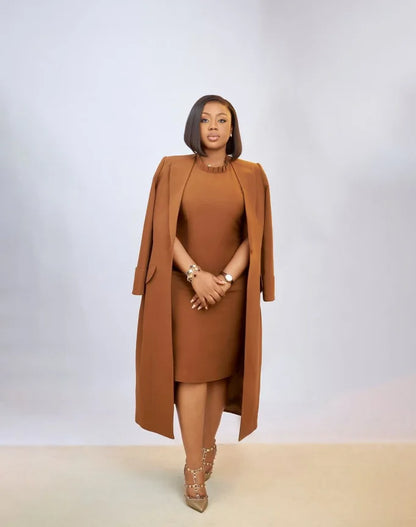 2-Piece Blazer & Dress Set - Plus Size Office Wear - Shello's Creative Boutique