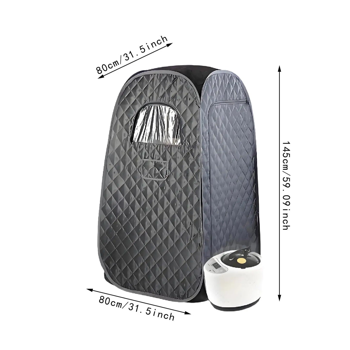 Personal Steam Sauna Tent – Black Oxford Cloth Home Spa, 3L Steamer & Folding Chair