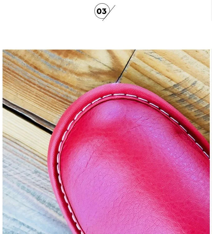 Men's Indoor Slippers - Closed Toe Faux Leather Slides (Large Sizes 47-48)