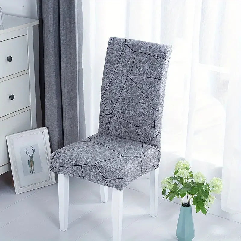 1/2/6Pcs Dining Chair Cover Print Elastic Chair Slipcover Case Stretch Chair Covers for Wedding Hotel Banquet iYoowe DropShipping