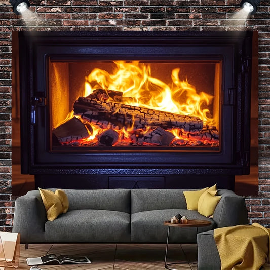 Realistic Flame Effect Log Set – Polyester Fireplace Decoration - Shello's Creative Boutique