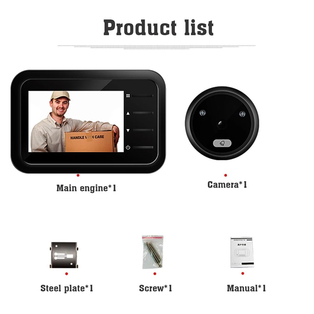 Digital Door Viewer Doorbell Camera with Wireless Monitor & Night Vision