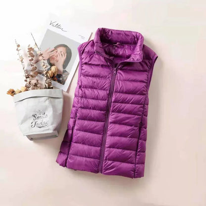Women's Ultra Light Down Vest – Slim Sleeveless Windproof Gilet Jacket