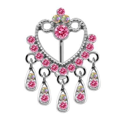 Pink Stainless Steel Belly Button Ring – Animal & Butterfly Styles