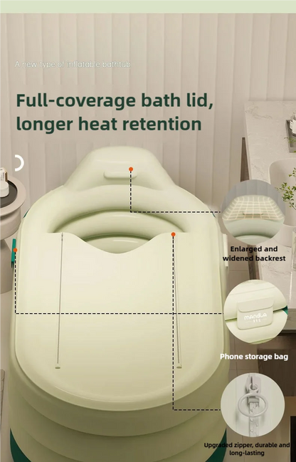 Foldable Adult Sitting Bathtub – Thickened Inflatable Bath Barrel for Sweat Steam & Medicine Bath