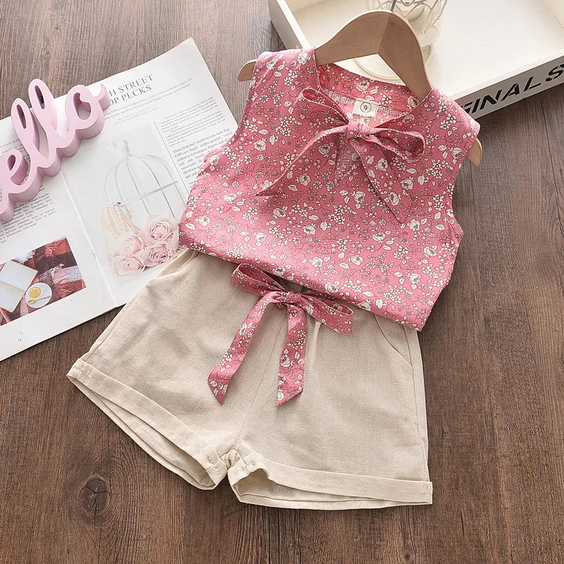 New Summer Baby Girls Clothes Children Sleeveless Vest Shorts 2Pcs/Sets Toddler Clothing Infant Fashion Costume Kids Tracksuits Shello's Creative Boutique