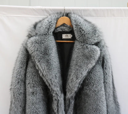 Men's Faux Fur Long Coat - Winter Trench Coat Plus Size