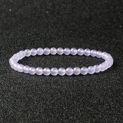 4mm Natural Stone Agate & Lava Stretch Bracelet – Handmade Tiny Bead Bangle for Men & Women