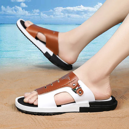 Men's Casual Summer Sandals – Black & Orange