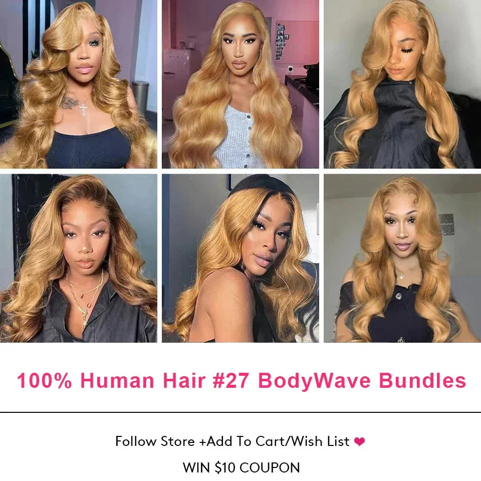 Honey Blonde Brazilian Body Wave Hair Bundles - 100% Raw Human Hair Extensions - Shello's Creative Boutique