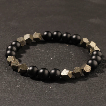 Natural Blue Tiger Eye Stone Bracelet – Unisex Handmade Stretch Beaded Bangle