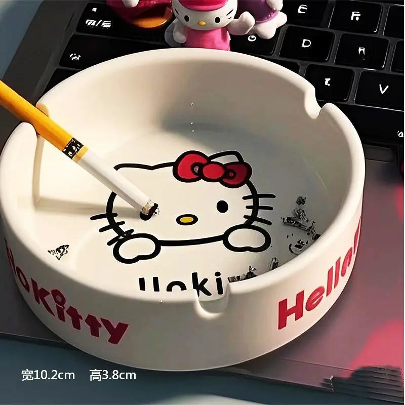 Kawaii Cartoon Character Glass Ashtray – Cute Home Décor Ash Holder Desktop Gift