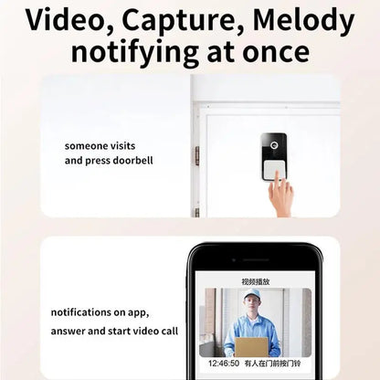 M5 Smart WiFi Video Doorbell Camera with IR Night Vision & Alarm