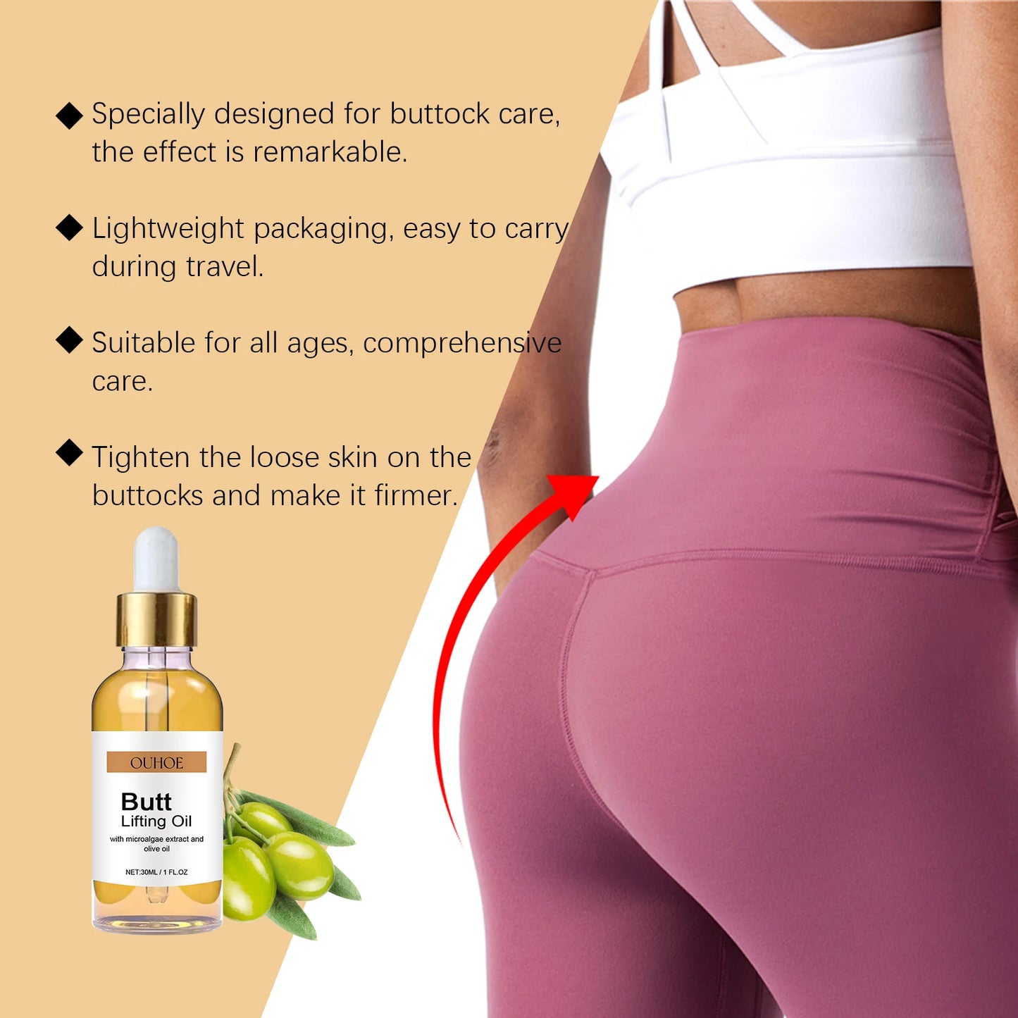 Hip Lifting Oil Buttock Lifting Oil Firming Nourishing Moisturize Tighten Shaper Bum Sexy Body Butt Massage Care Essential Oil - Shello's Creative Boutique