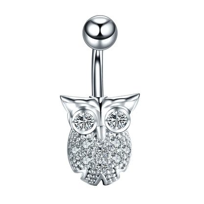 Stainless Steel Cubic Zirconia Drop Navel Ring