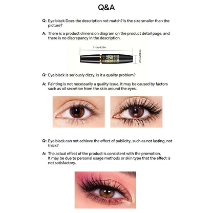4D Black Mascara Thickening, Lengthening, Curling, Waterproof Liquid Fiber Mascara - Shello's Creative Boutique