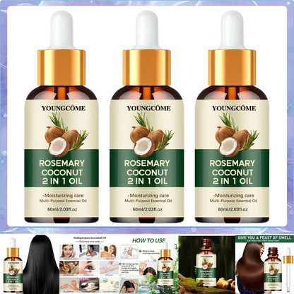 Rosemary Oil Hair Growth Essential Coconut Oil Improve Hair Loss And Nourishes Strengthen Hair Roots Scalp Treatment Hair Care - Shello's Creative Boutique