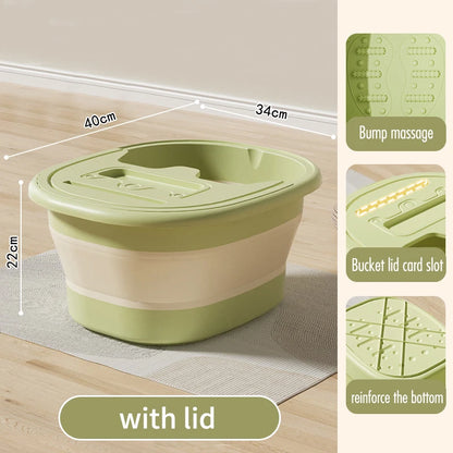 Foldable Foot Spa Bath Tub with Massage Bumps & Thermal Lid