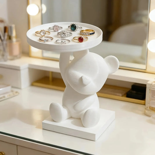Polar Bear Seated Tray – Decorative Key & Trinket Storage Tray Gift for Home Décor