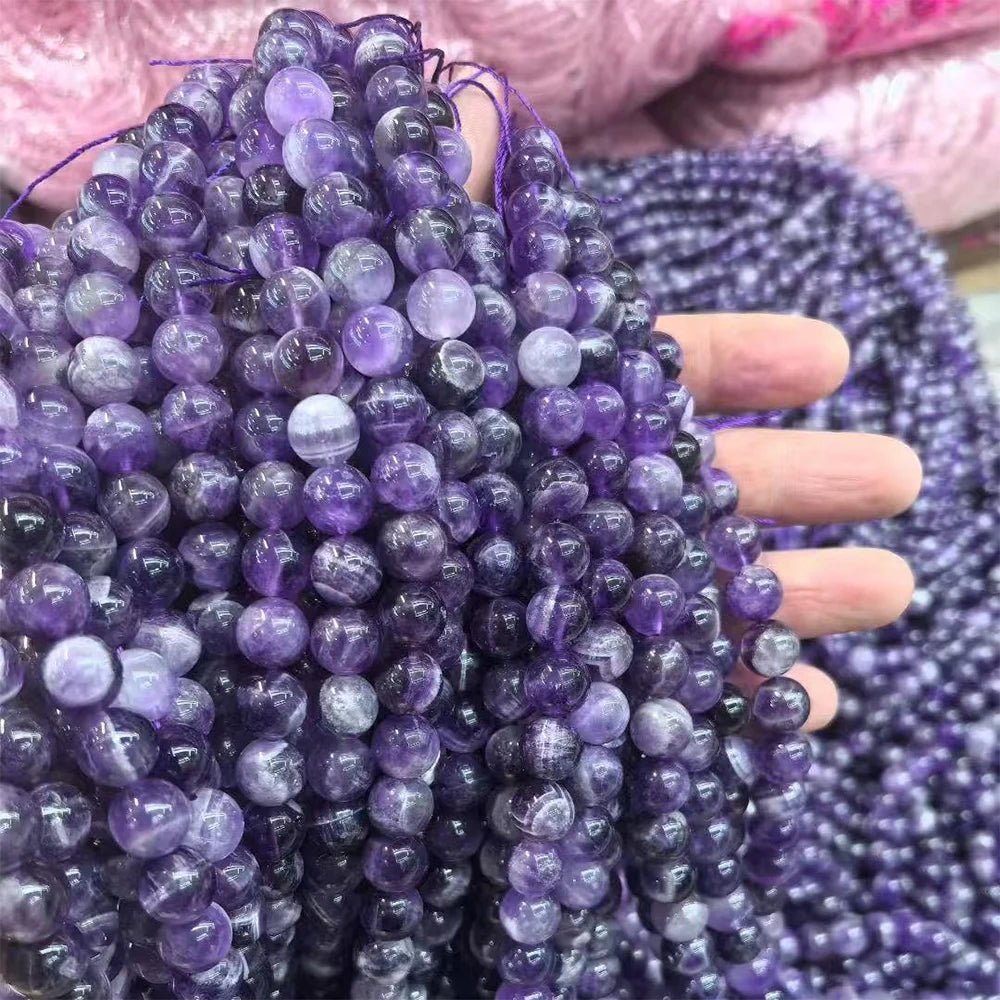 Natural Stone Beads for Jewellery Making – Blue Tiger Eye, Amethyst & Rose Quartz | 4/6/8/10mm