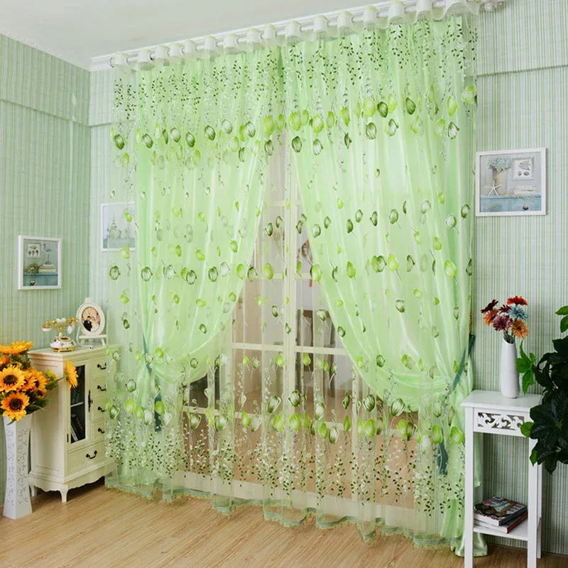 Modern Purple Tulle Curtains - 200x100cm Sheer Voile Drapes - Shello's Creative Boutique