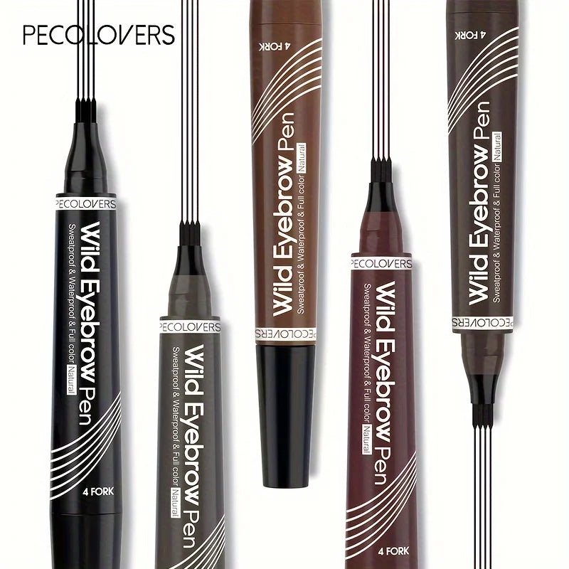 6 Colors 1pc Eyebrow Pen Waterproof 4 Split Tip Eyebrows Pen Eyebrow Tattoo Pen Waterproof Liquid Black Eyebrow Makeup Pencil - Shello's Creative Boutique