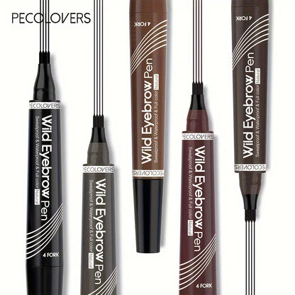 6 Colors 1pc Eyebrow Pen Waterproof 4 Split Tip Eyebrows Pen Eyebrow Tattoo Pen Waterproof Liquid Black Eyebrow Makeup Pencil - Shello's Creative Boutique