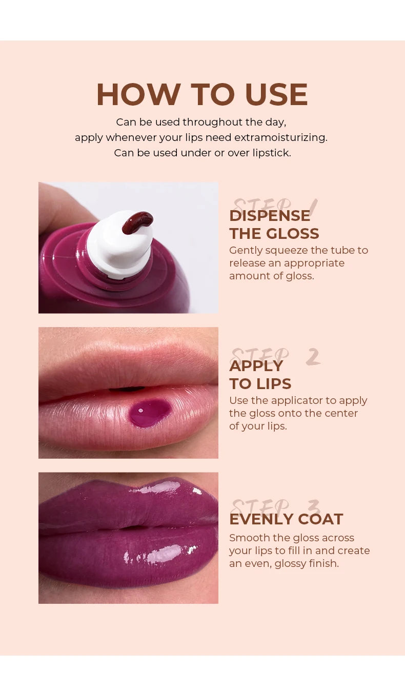 BEAUTY GLAZED 4Color Lipgloss Lip Oil Teens Moisturizing Lipstick Lip Balm High Shine And Lip Gloss Long-Lasting Dry Lip Care - Shello's Creative Boutique