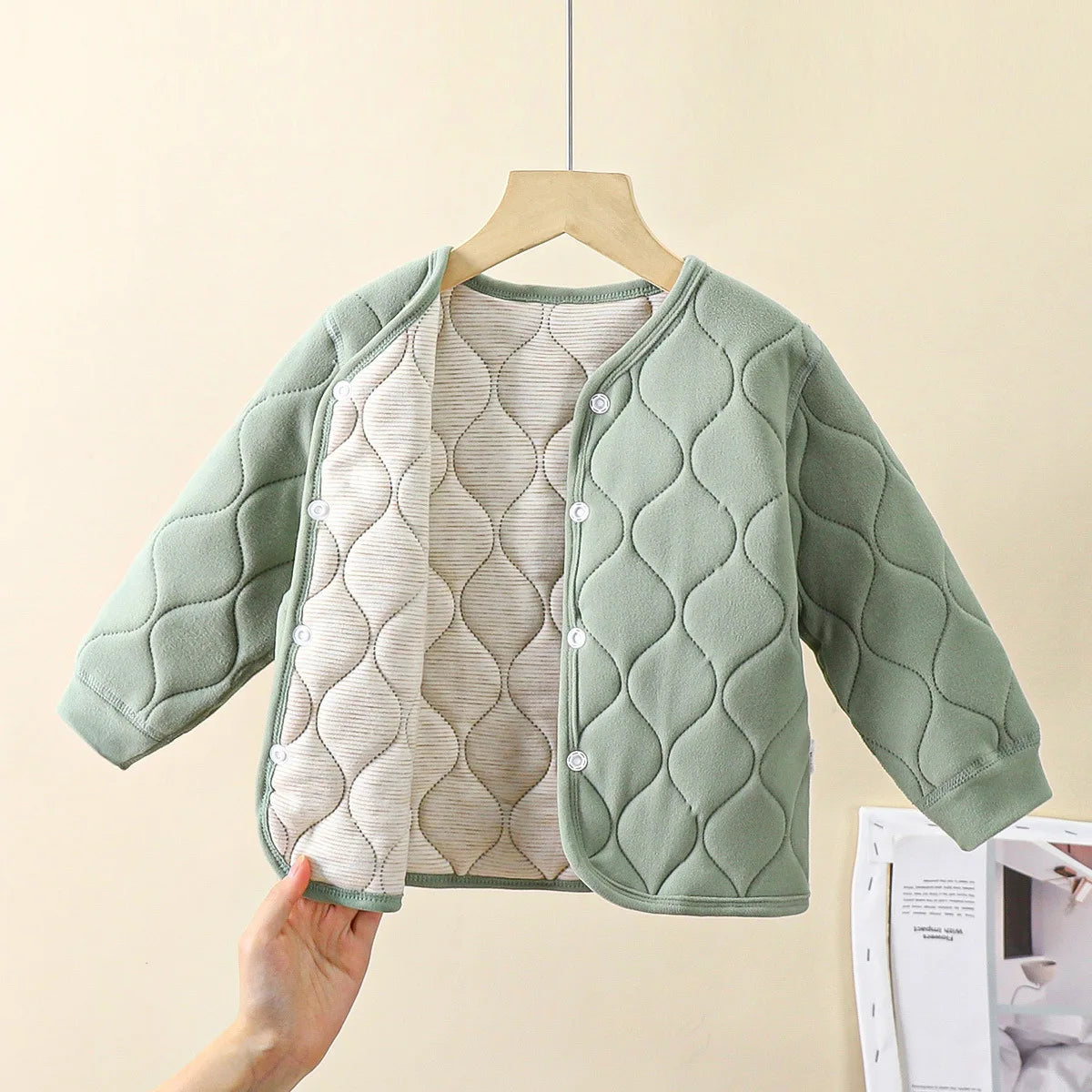 Children’s Quilted Autumn-Winter Jacket – Unisex 3-Layer Thickened Coat Shello's Creative Boutique