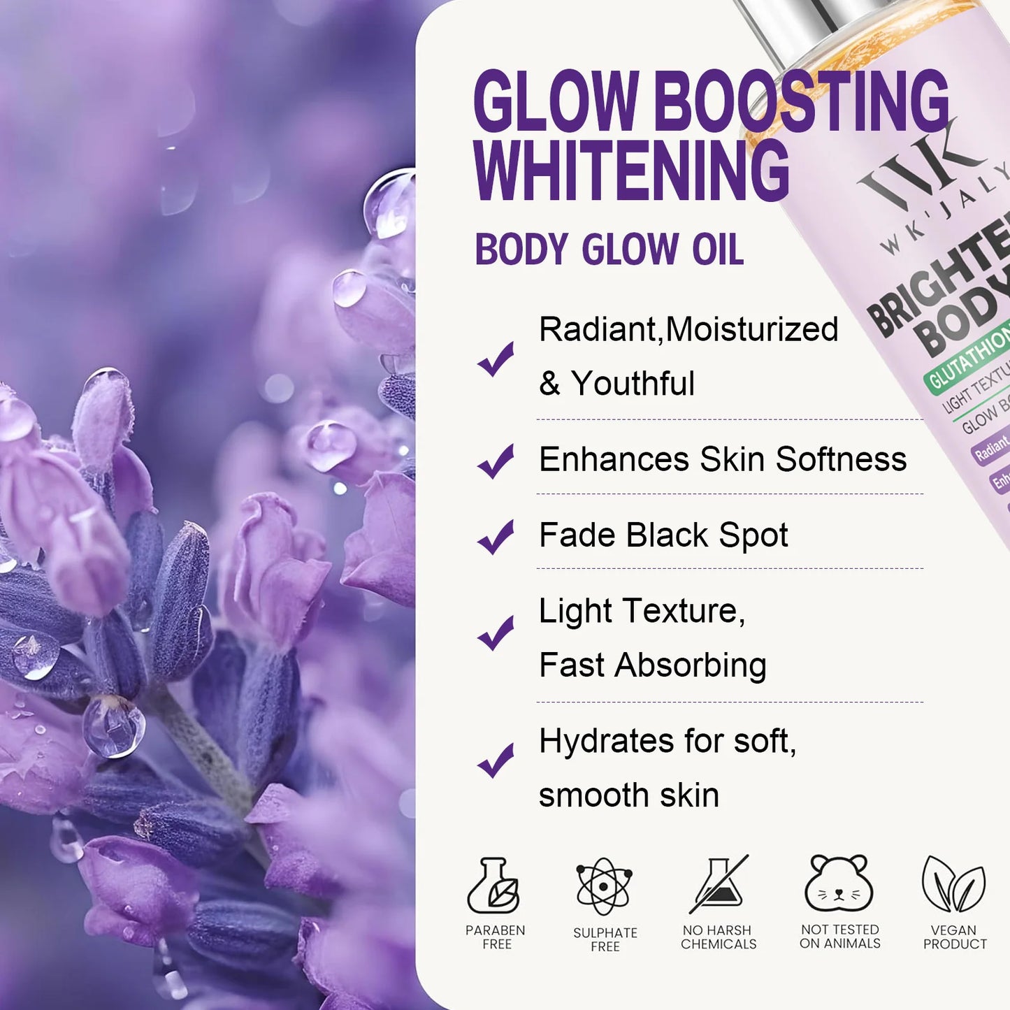 WK JALY Whitening Essential Body Oil Series, Clean Skin, Moisturizing, Nourishing, Remove Acne, Black Spots, for All Skin Types - Shello's Creative Boutique