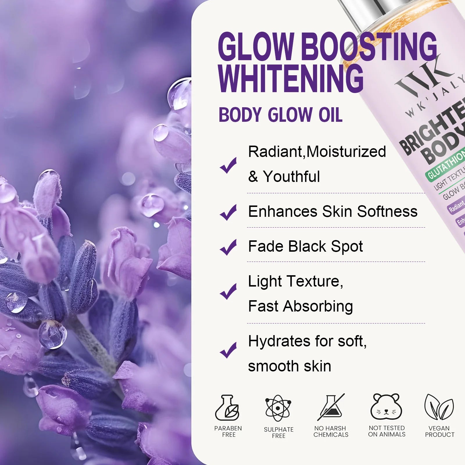 WK JALY Whitening Essential Body Oil Series, Clean Skin, Moisturizing, Nourishing, Remove Acne, Black Spots, for All Skin Types - Shello's Creative Boutique